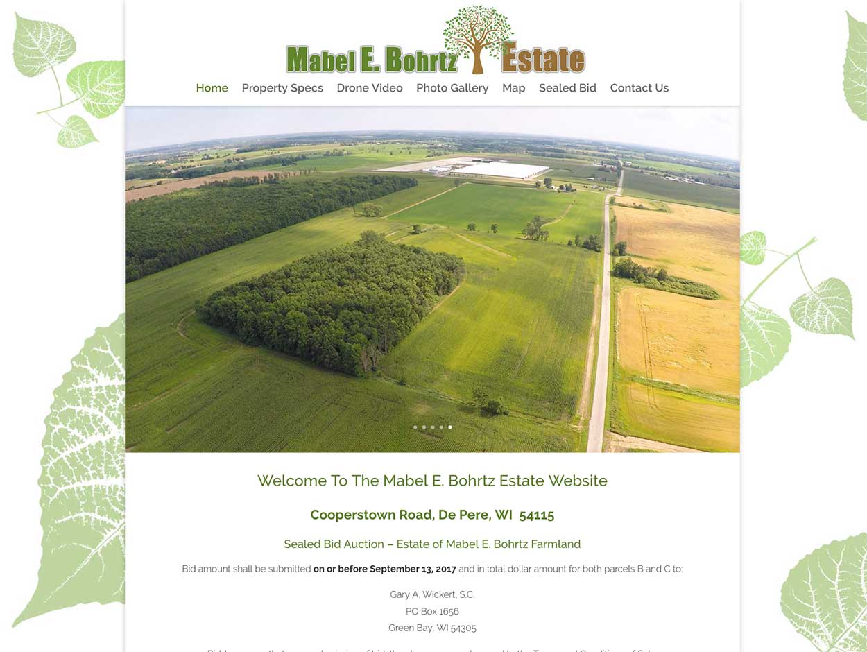 Sealed Bid Auction – Estate of Mabel E. Bohrtz Wisconsin Farmland on or before Sept 13, 2017